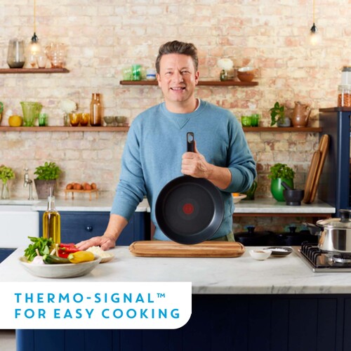 Jamie Oliver Everyday Kitchen Stainless Steel sæt 7 dele (Pande 28 cm, Gryder 16/20/24 cm m/3 låg)