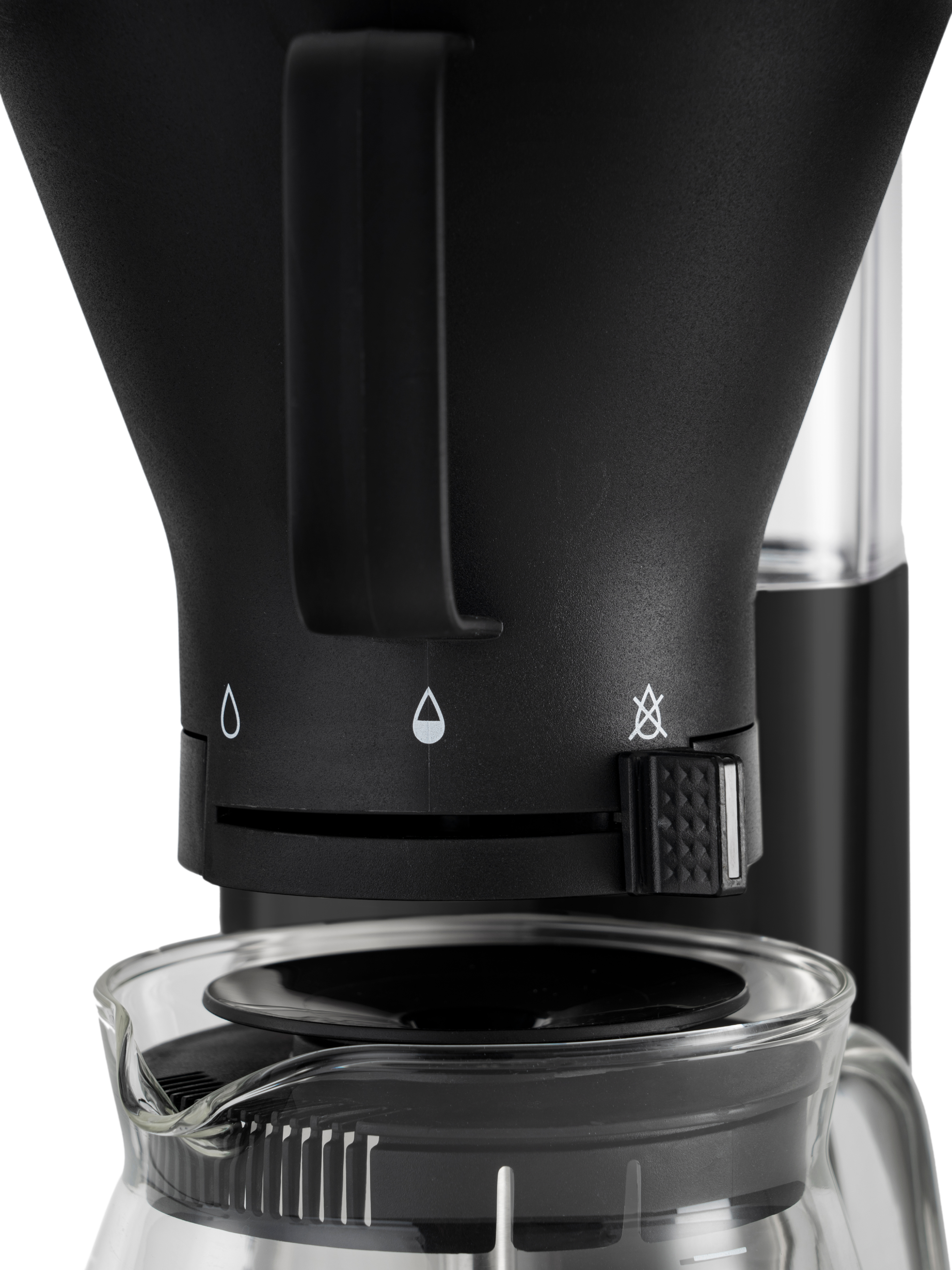 Manuelt drypstop forhindrer kaffedryp på varmepladen