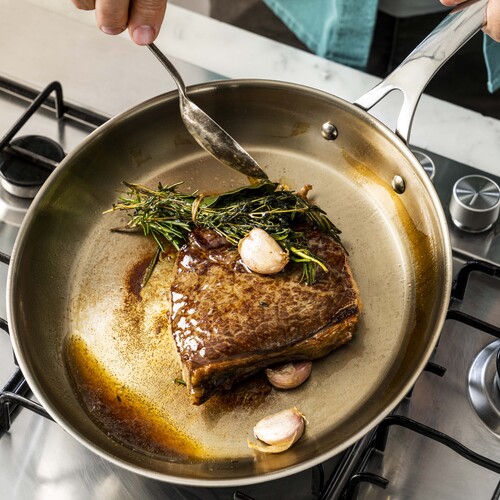 Jamie Oliver Cook' Smart Stainless Steel Frypan 28 cm, uncoated