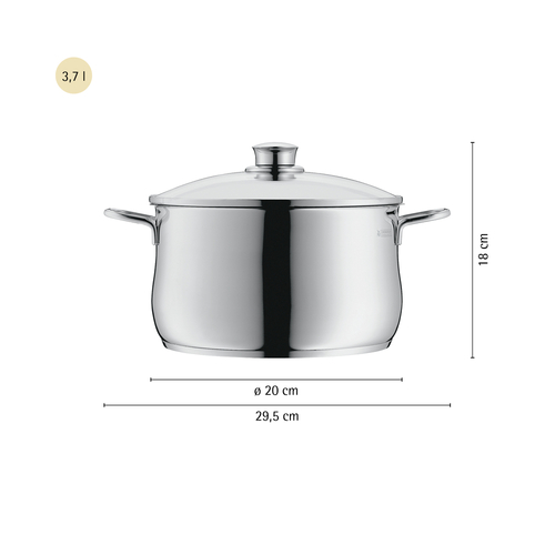 Diadem Plus gryde 20 cm /3,7 L med låg, rustfrit stål Cromargan® 