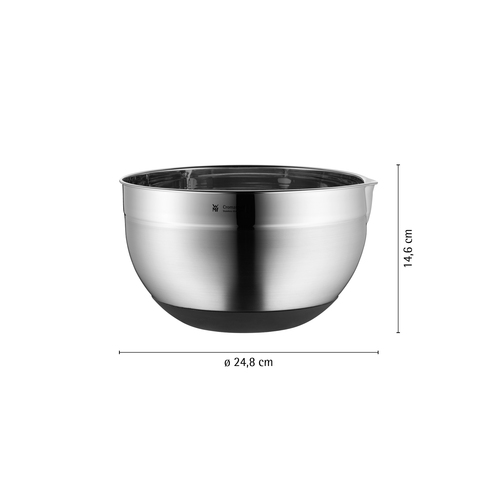 Gourmet køkkenskål med silikonebund 24 cm/5,1 L, rustfrit stål 