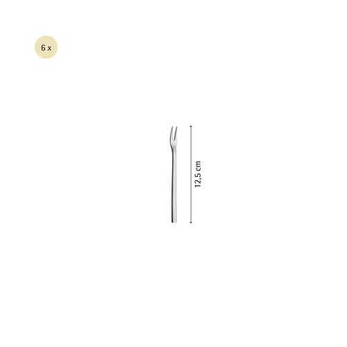 Nuova  tapas-/pålægsgaffel sæt,  6 stk (12,5 cm) rustfrit stål  