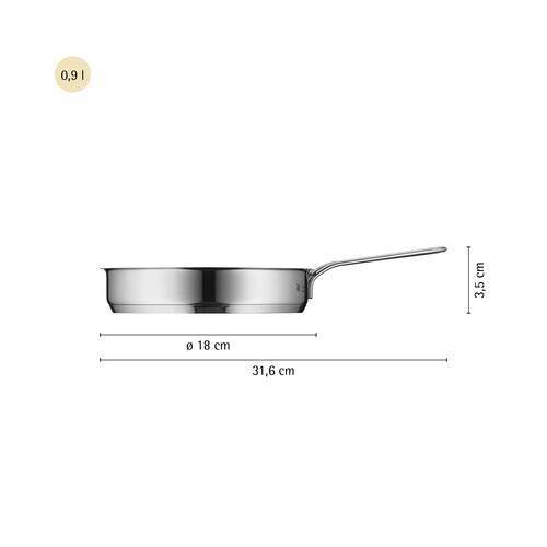 Mini stegepande 18 cm ubelagt, rustfrit stål 18/10 Cromargan® 