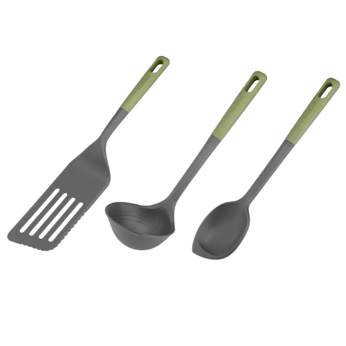 Essential 2in1 sæt 3 køkkenredskaber (lang paletkniv, øse, ske) 
