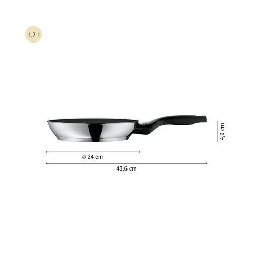 CeraDur Profi, stegepande 24 cm, keramisk non-stick, med stålbund 