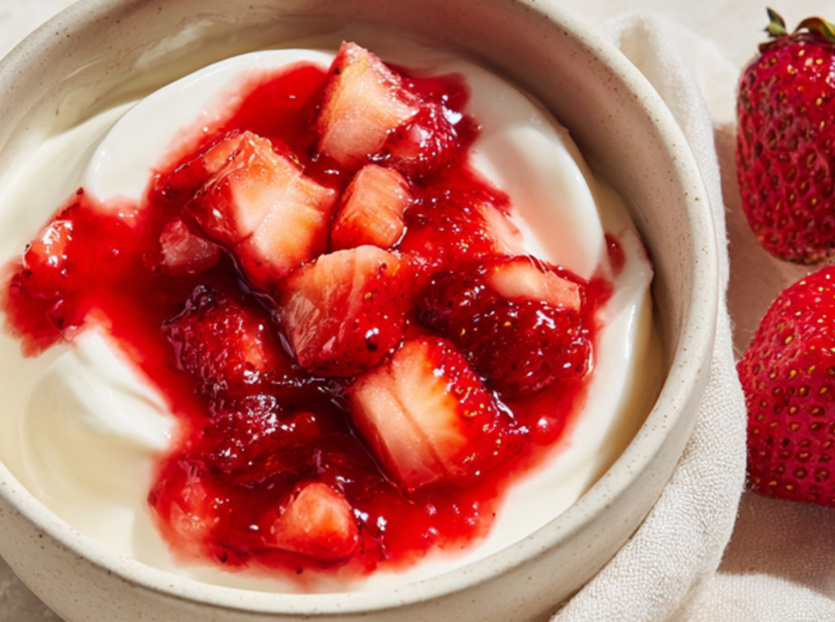 Frozen yoghurt med jordbær