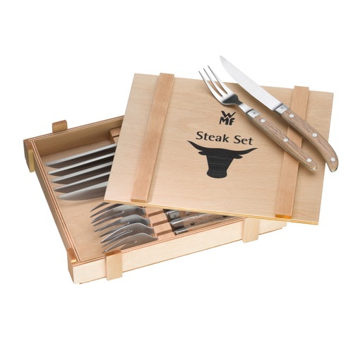 Ranch grillbestiksæt 12 stk, i egetræ, rustfrit stål Cromargan® 