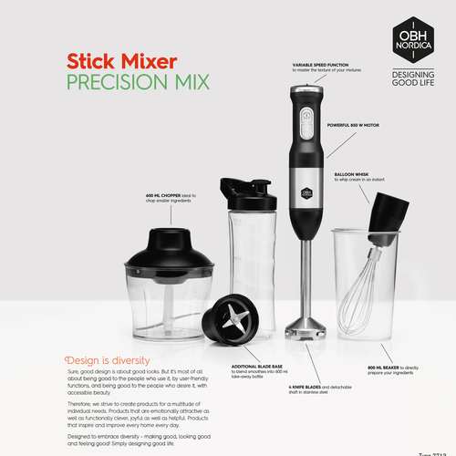 Precision Mix 2in1 Stavblender Meget Tilbehør 