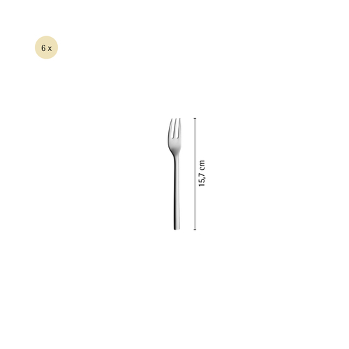 Nuova kagegaffel-sæt – 6 stk. (16 cm) rustfrit stål Cromargan® 