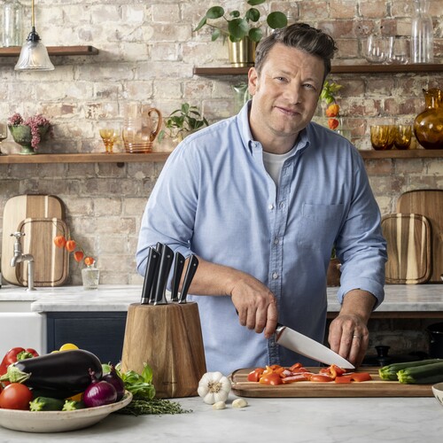 Jamie Oliver Knife set 6pcs Chef 15cm + Paring 9cm + Utility 12cm + Santoku 16,5cm + Bread 20cm + Slicing 20cm