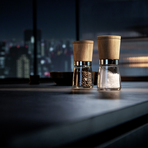 Ceramill Nature salt- & peberkværn ,glas/træ 2 stk, kværnniveauer 