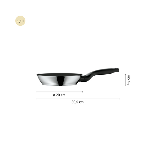 CeraDur Profi, stegepande 20 cm, keramisk non-stick, med stålbund 