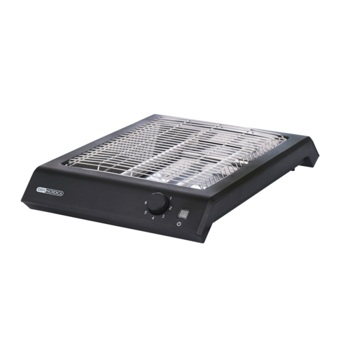 Flat toaster Flad Brødrister Sort Stor Risteflade 