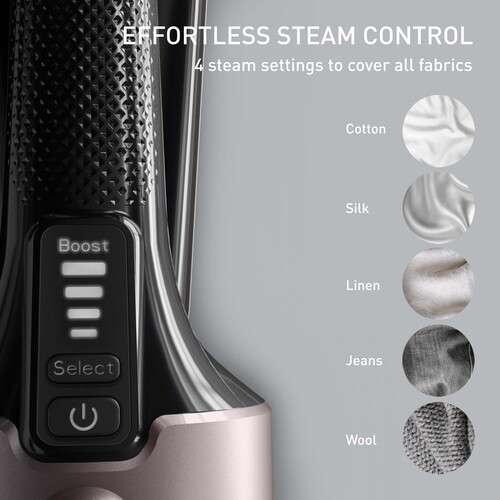 Pure Force 3-i-1 Steamer, Strygejern & Rengøring, Sort & Rosa