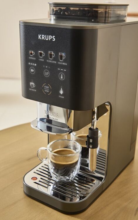 Coffee Crush Chrome leveres med fire forskellige kaffeprogrammer: Espresso, Lungo, filterkaffe og Cold brew.