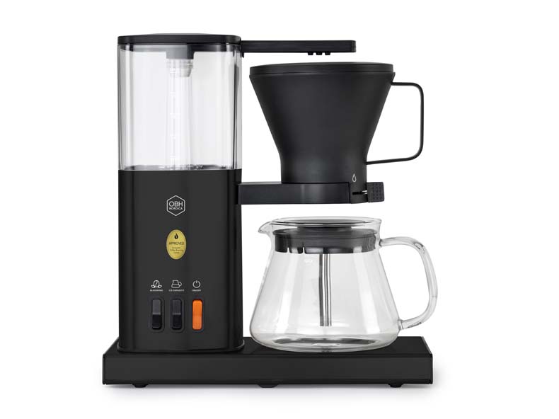 Kaffemaskinens kabinet er fremstillet i aluminium