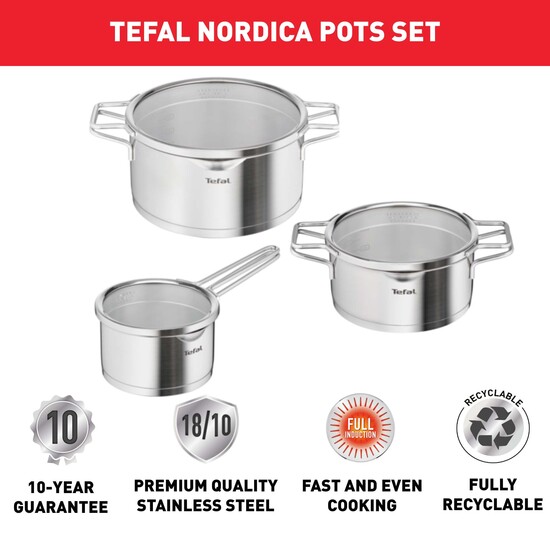 Nordica Sæt 6 dele Rustfrit stål 