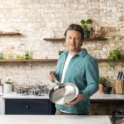 Jamie Oliver Cook' Smart Stainless Steel Frypan 28 cm, uncoated