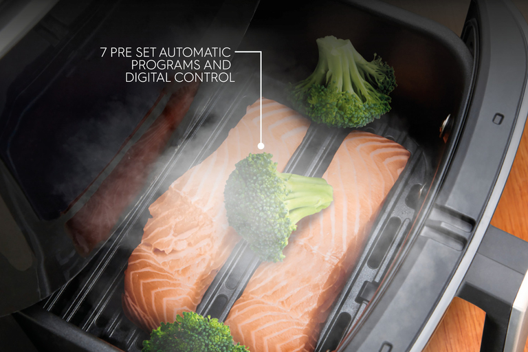 3-i-1 air fryer, grill og dampkoger – alle smarte funktioner i én maskine