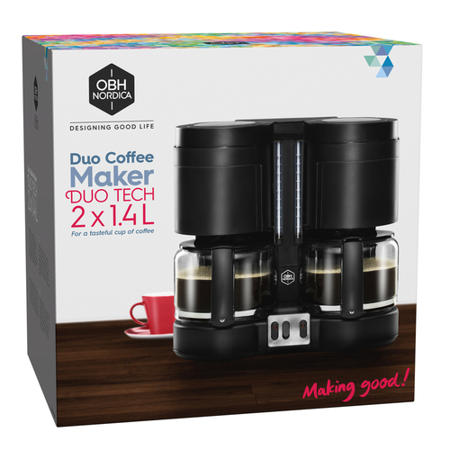 Duo Tech 2 Kaffemaskiner i 1 Sort 20 kopper 