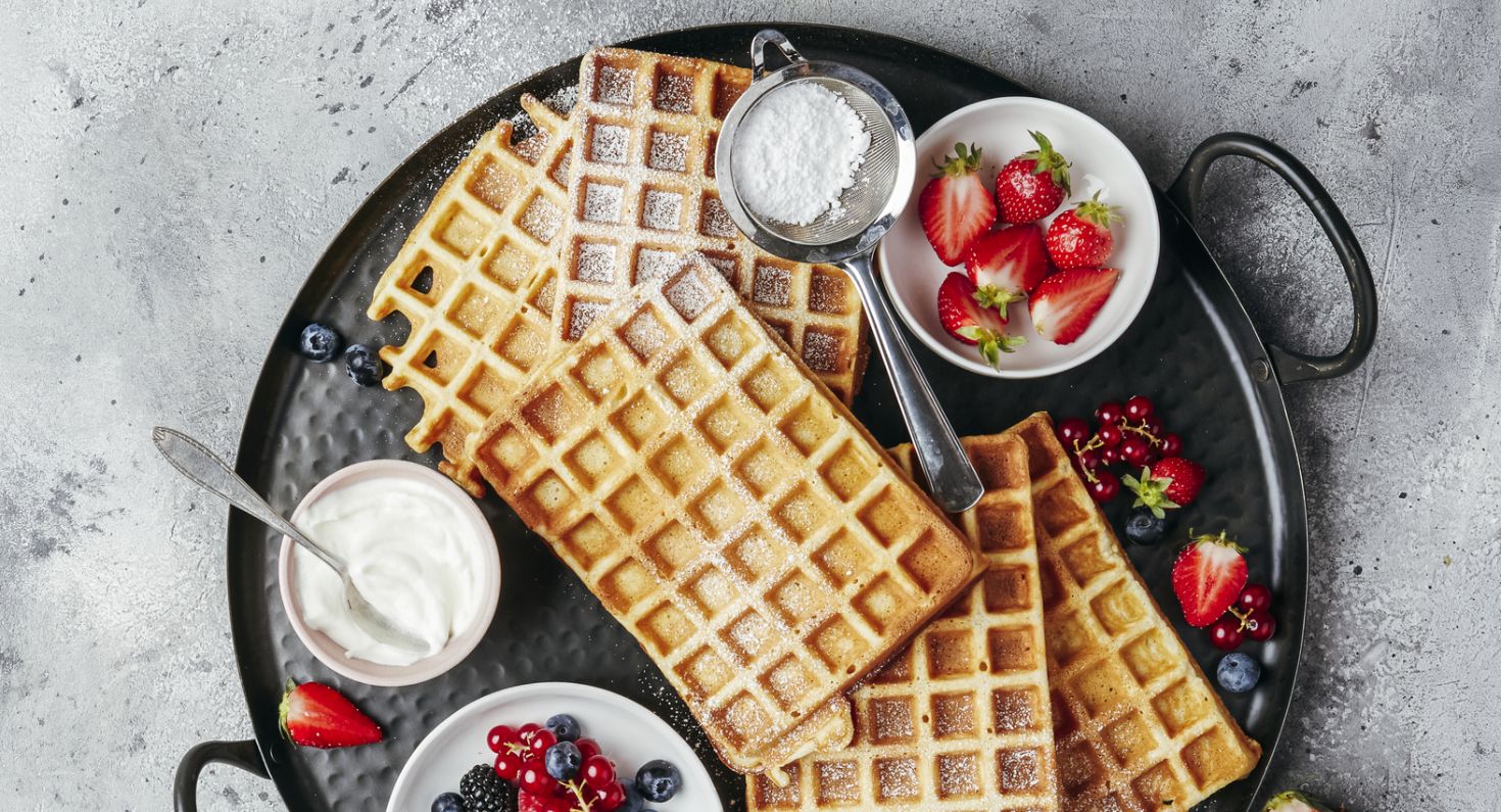 Belgiske vafler med frugt