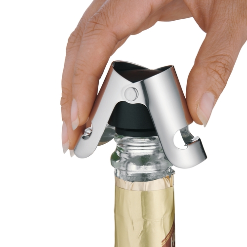 Clever & More  champagneforsegler med vinger, rustfrit stål 
