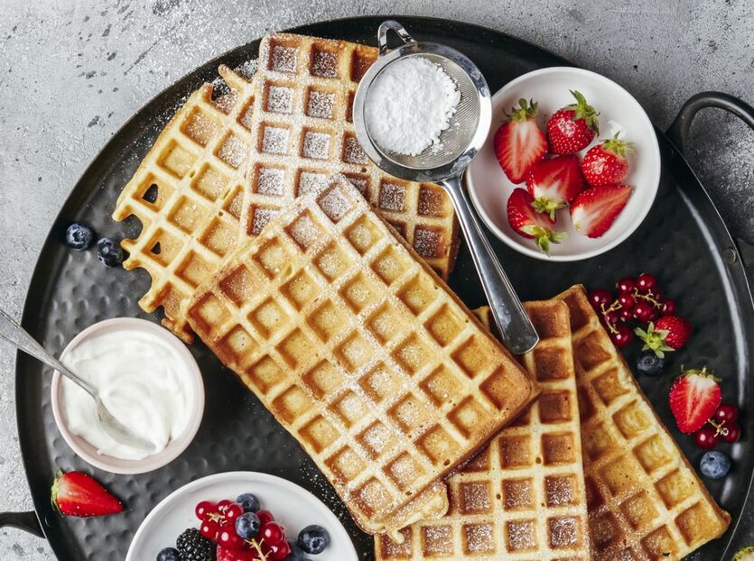 Belgiske vafler med frugt