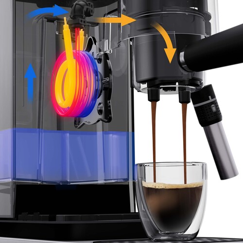Lumero espressomaskine m. indbygget damp-/mælkedyse, 2 programmer 