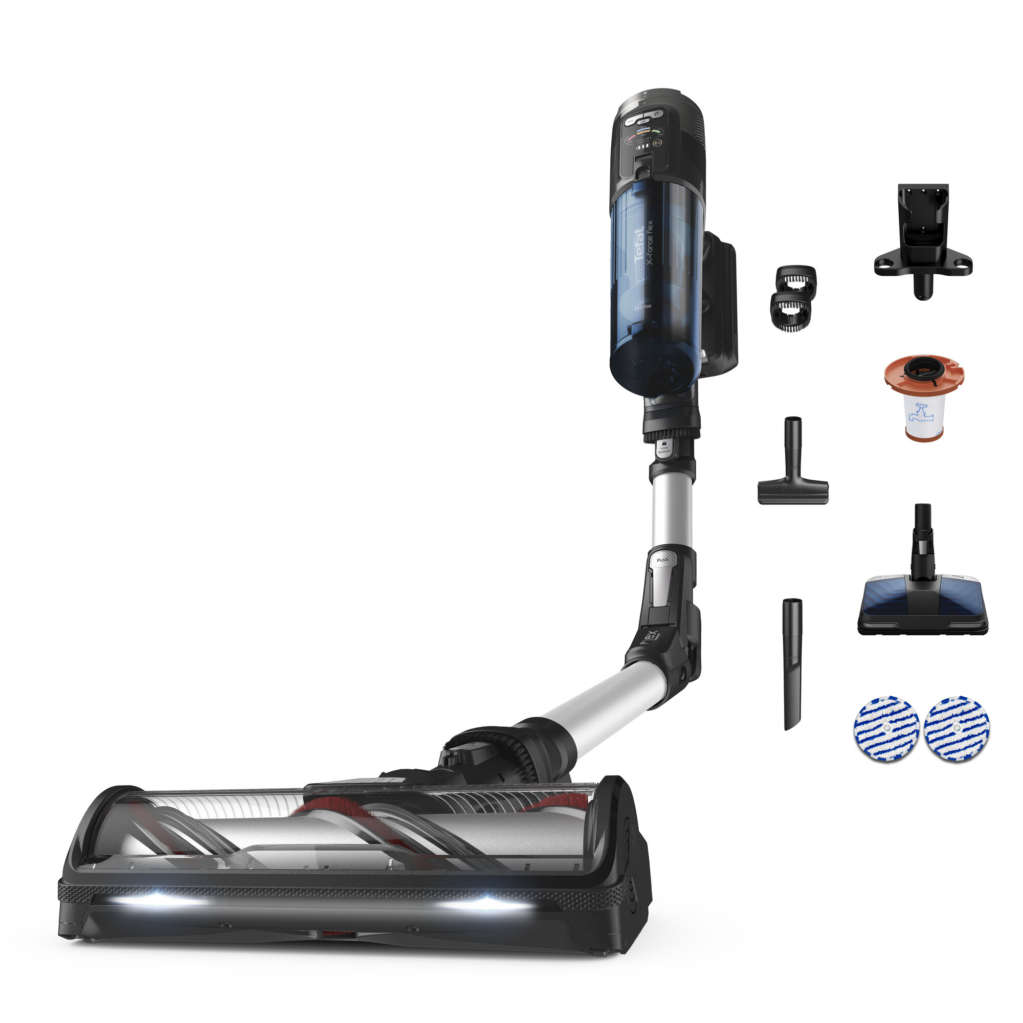 X-Force 13.60 Flex Aqua, Stangstøvsuger med Aerospin mundstykke