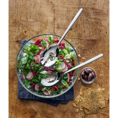 Taverno salatsæt – glasskål 23,5 cm med salatbestik 25 cm 
