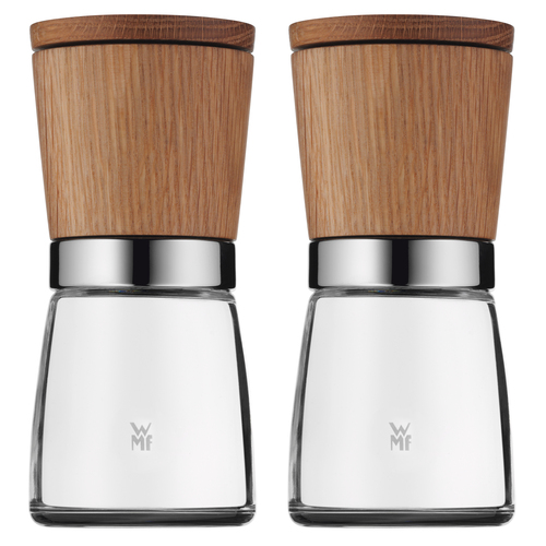 Ceramill Nature salt- & peberkværn ,glas/træ 2 stk, kværnniveauer 